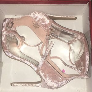 Velvet pink heels